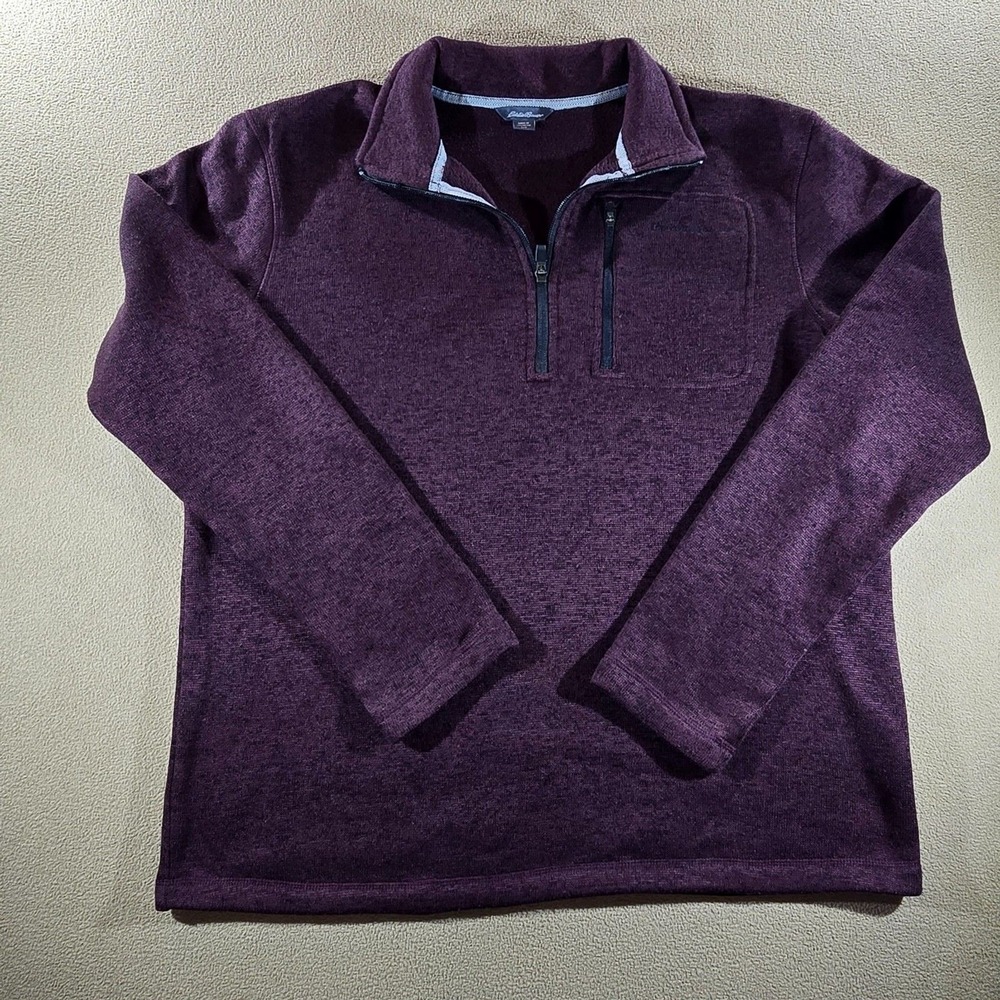 Eddie Bauer Men's Convector Quarter-Zip Fleece Pullover Sweater Large
